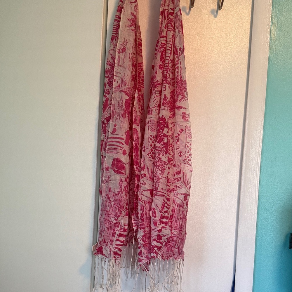 Lilly Pulitzer Pink Patterned Scarf